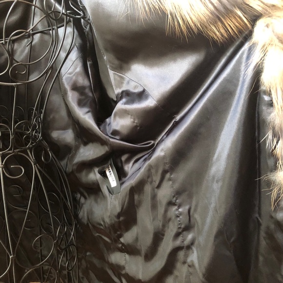 Gorski Fox Fur Belted Parker w/Hood, Sz Large - Picture 4 of 13